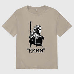 Футболка оверсайз мужская The Witcher HMMM, цвет: миндальный
