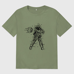 Футболка оверсайз мужская Space baseball, цвет: авокадо