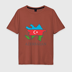 Футболка оверсайз мужская Map Azerbaijan, цвет: кирпичный