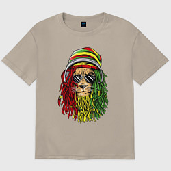 Футболка оверсайз мужская Rasta lioN, цвет: миндальный