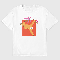 Мужская футболка оверсайз Яркий ленивец серия второй