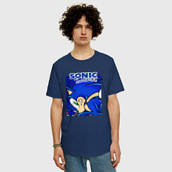 Футболка оверсайз мужская Sonic Adventure Sonic, цвет: тёмно-синий — фото 2