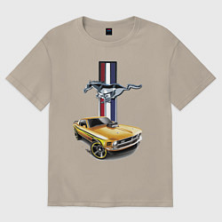 Футболка оверсайз мужская Mustang motorsport, цвет: миндальный