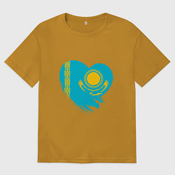 Мужская футболка оверсайз Сердце - Казахстан