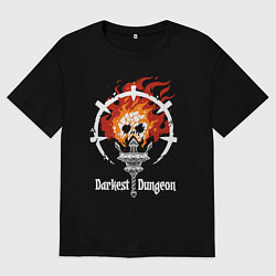 Футболка оверсайз мужская Darkest Dungeon skull logo, цвет: черный