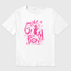 Мужская футболка оверсайз GIRL FIGTH женская драка