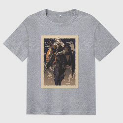 Футболка оверсайз мужская Sova арт, цвет: меланж