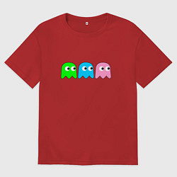 Футболка оверсайз мужская Pac man - play Для двоих, цвет: красный