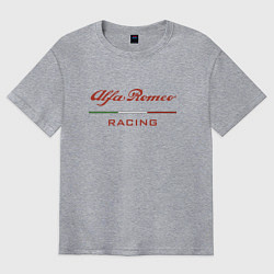 Футболка оверсайз мужская Alfa Romeo racing - logo, цвет: меланж