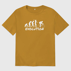 Мужская футболка оверсайз Эволюция велосипедиста