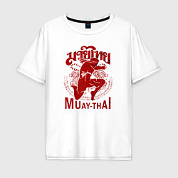 Футболка оверсайз мужская Muay Thai Thailand, цвет: белый