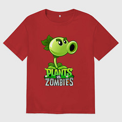 Мужская футболка оверсайз Plants vs Zombies Горохострел