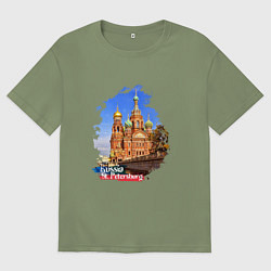 Мужская футболка оверсайз Путешествие Санкт-Петербург Россия