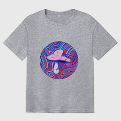 Футболка оверсайз мужская Грибочек в кругляше :, цвет: меланж