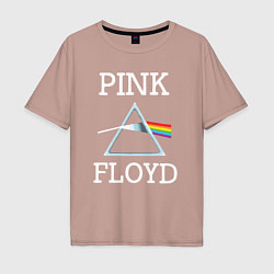 Футболка оверсайз мужская PINK FLOYD - ПИНК ФЛОЙД ЛОГОТИП, цвет: пыльно-розовый