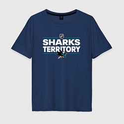Футболка оверсайз мужская SHARKS TERRITORY САН-ХОСЕ ШАРКС, цвет: тёмно-синий