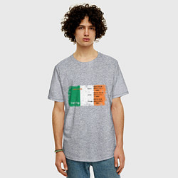 Футболка оверсайз мужская Флаг Ирландии, цвет: меланж — фото 2