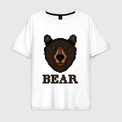 Мужская футболка оверсайз Пиксельный медведь