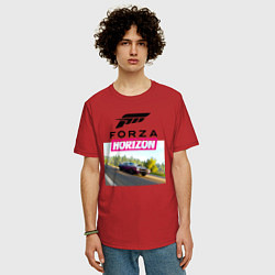 Футболка оверсайз мужская Forza Horizon 5 Plymouth Barracuda, цвет: красный — фото 2