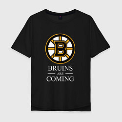 Футболка оверсайз мужская Boston are coming, Бостон Брюинз, Boston Bruins, цвет: черный