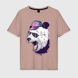 Футболка оверсайз мужская Cool panda!, цвет: пыльно-розовый