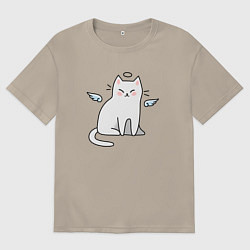 Мужская футболка оверсайз КОТИК АНГЕЛ CAT ANGEL
