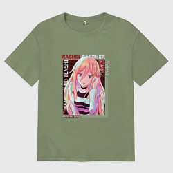 Футболка оверсайз мужская Ангел кровопролития Satsuriku no Tenshi, Рэйчел Га, цвет: авокадо