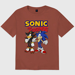 Футболка оверсайз мужская ЕЖ СОНИК SONIC THE HEDGEHOG, цвет: кирпичный
