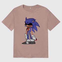 Футболка оверсайз мужская Sonic Exe Sketch Hedgehog, цвет: пыльно-розовый