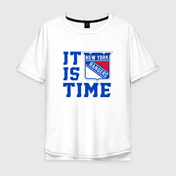 Мужская футболка оверсайз It is New York Rangers Time Нью Йорк Рейнджерс