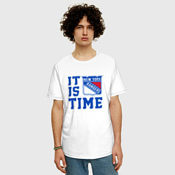 Футболка оверсайз мужская It is New York Rangers Time Нью Йорк Рейнджерс, цвет: белый — фото 2