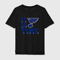 Футболка оверсайз мужская It is St Louis Blues time Сент Луис Блюз, цвет: черный