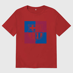 Футболка оверсайз мужская FC Barcelona Logo 2022, цвет: красный