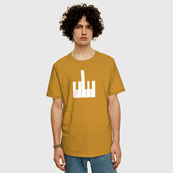 Футболка оверсайз мужская Piano Fuck Портрет, цвет: горчичный — фото 2