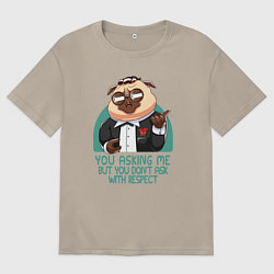 Мужская футболка оверсайз Мопс в костюме