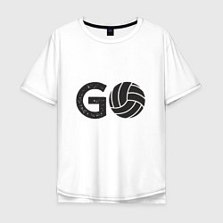 Футболка оверсайз мужская Go Volleyball, цвет: белый