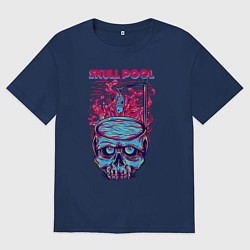 Мужская футболка оверсайз Череп с бассейном