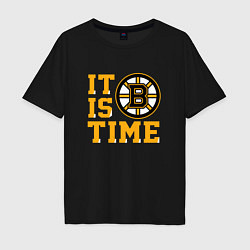 Мужская футболка оверсайз It Is Boston Bruins Time, Бостон Брюинз