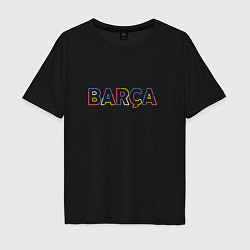 Футболка оверсайз мужская FC Barcelona - Multicolor 2022 Barca, цвет: черный