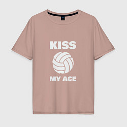 Футболка оверсайз мужская Kiss - My Ace, цвет: пыльно-розовый