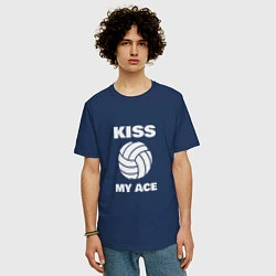 Футболка оверсайз мужская Kiss - My Ace, цвет: тёмно-синий — фото 2