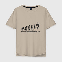 Мужская футболка оверсайз Эволюция - Волейбол