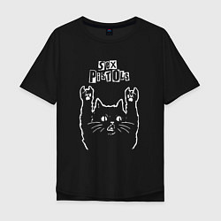 Мужская футболка оверсайз Sex Pistols Рок кот