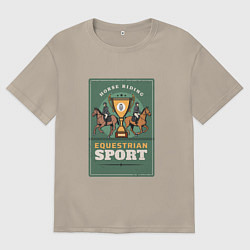 Мужская футболка оверсайз Конный спорт Horse Riding