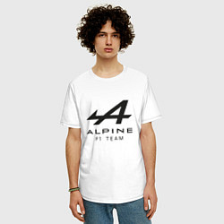 Футболка оверсайз мужская Alpine F1 team Black Logo, цвет: белый — фото 2