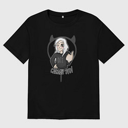 Футболка оверсайз мужская Девушка ведьма - сделай это, цвет: черный