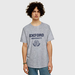 Футболка оверсайз мужская Оксфорд - логотип университета, цвет: меланж — фото 2