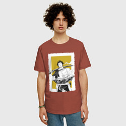 Футболка оверсайз мужская Стильный Ями, цвет: кирпичный — фото 2