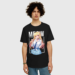 Футболка оверсайз мужская Meow Marin, цвет: черный — фото 2