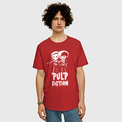 Футболка оверсайз мужская Pulp Fiction Hype, цвет: красный — фото 2